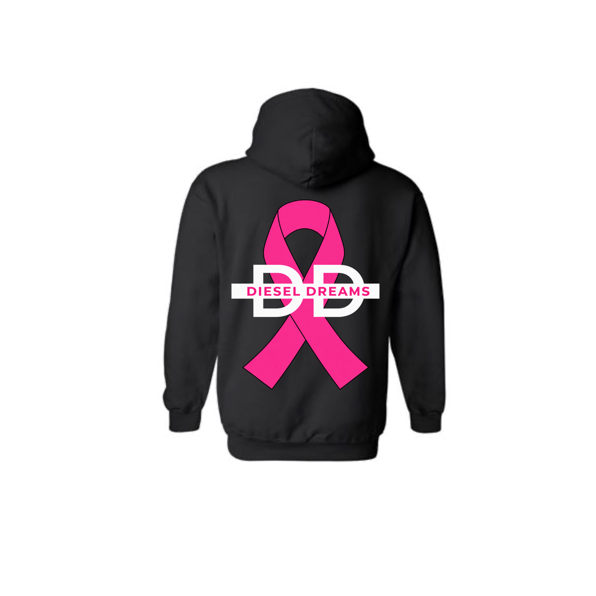 Black hoodie Hot pink breast cancer