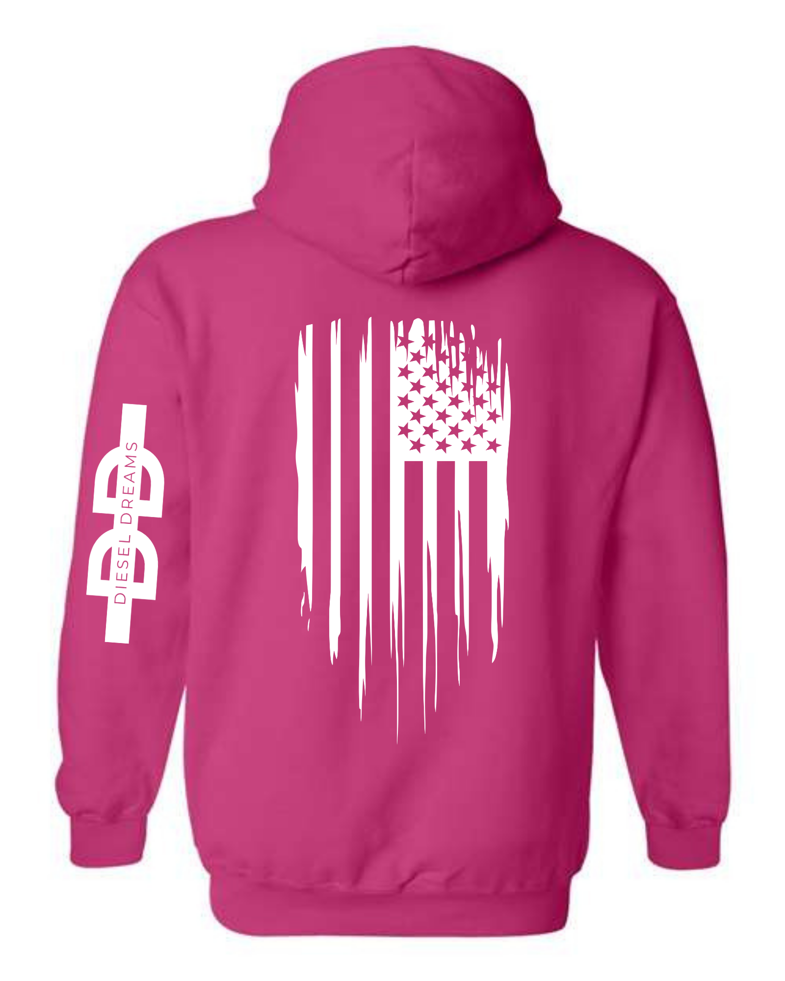 Diesel dreams hot pink American flag hoodie