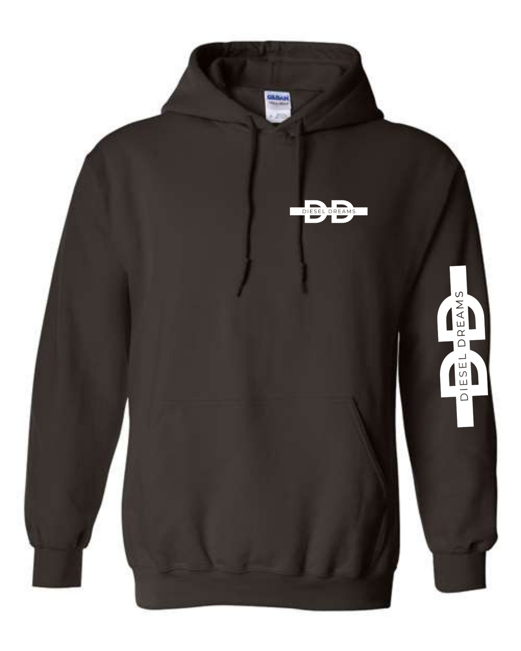 Dark brown diesel dreams flag hoodie